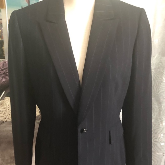 Pin stripe Tahari Arthur S Levine Career Blazer - Picture 1 of 8